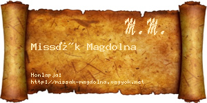 Missák Magdolna névjegykártya
